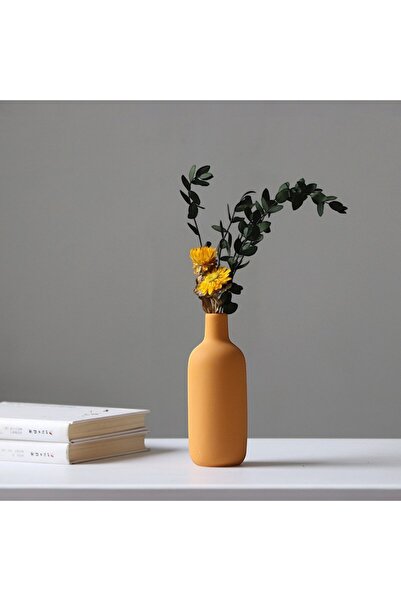 Binbirdemet Σκανδιναβικό κεραμικό βάζο Morandi πορτοκαλί