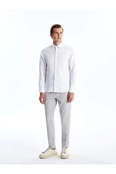 LC Waikiki Ανδρικό πουκάμισο Dobby με μακρυμάνικο Lcwaıkı Formal White Slim Fit