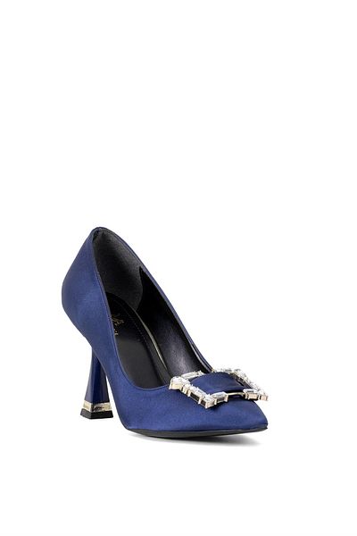 Ayakkabı Fuarı Elit Brk326S dámské klasické boty na podpatku s přezkou Navy Blue