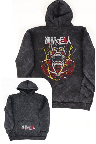Fuddy Moda Hanorac unisex Giant Attack On Titan, lavabil, oversize - Hanorac ...