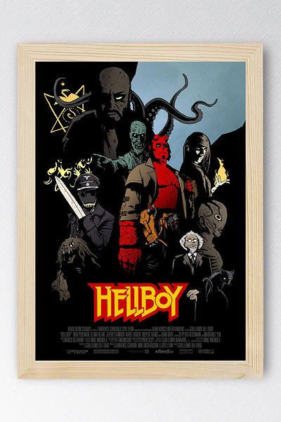 Saturn Hellboy Framed Painting - Movie Poster Painting