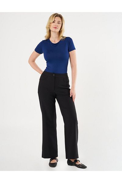 KYR High Waist Trousers with Waistband Black