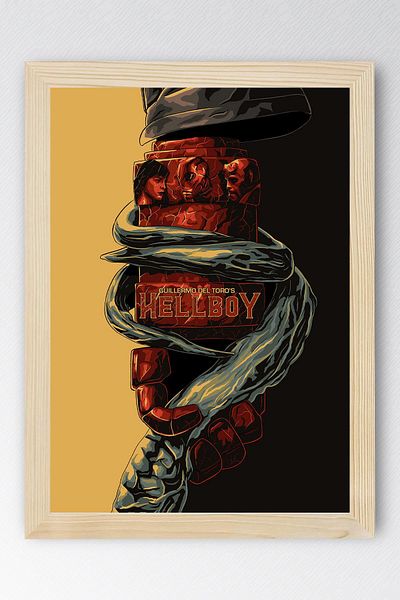 Saturn Hellboy Framed Painting - Movie Poster Painting