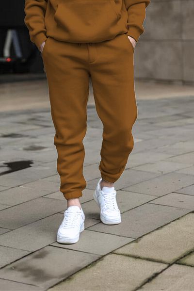 ruNadeS Men's Winter Warm Cotton Sporty Sweatpants with Elastic Legs