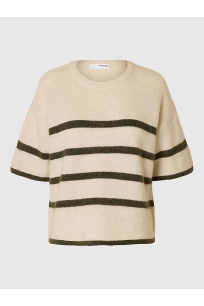 Selected Femme Oberteil Kurzarm Wollgemisch