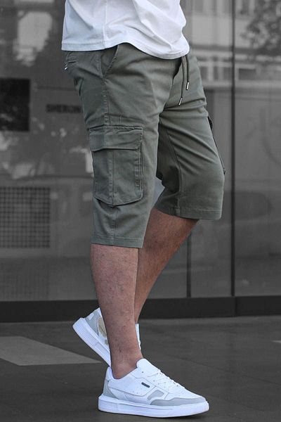 Madmext Ανδρικό παντελόνι Mint Green Cargo Pocket Capri 6331
