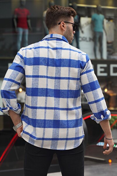 Madmext Mavi Regular Fit Oduncu Gömlek 4950