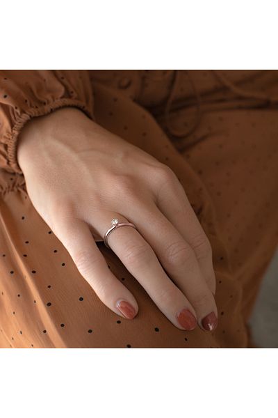 Trilani Silberring Yüzük Sterling Silber rosegold Zirkonya weiß