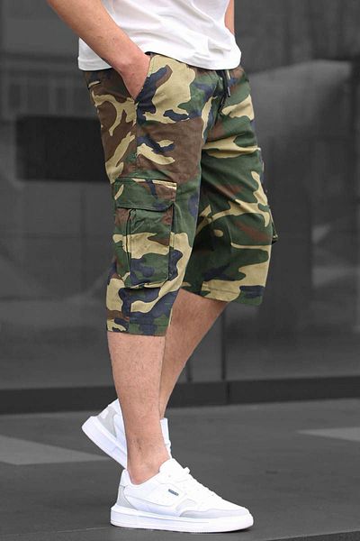 Madmext Green Camouflage Cargo Pocket Ανδρικό Παντελόνι Capri 6331