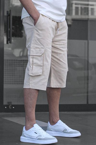 Madmext Steinfarbene Caprihose mit Cargotasche für Herren 6331