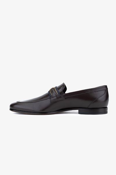 ROSSI Men's Brown Genuine Leather Loafer Shoes