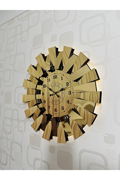 Pey Aksesuar Işıklı (LED) 3 Boyutlu Piyano Lüxs Model Aynalı Duvar Saati  (Pl...