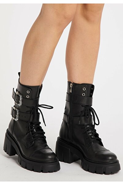 myMo Chunky Boots aus Leder