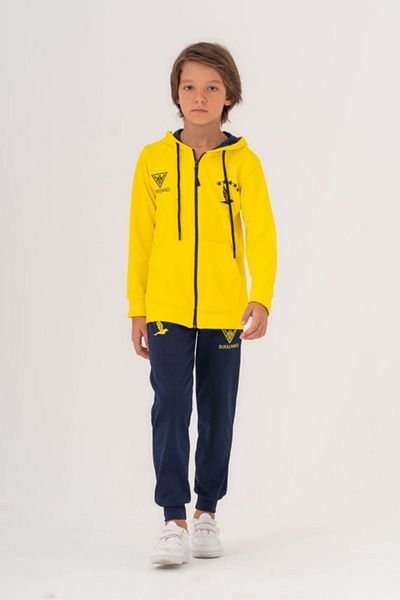 BUKKENNES 7-16 Years Bukkennes Football Club Unisex Kids Tracksuit -Yellow/Navy Blue-