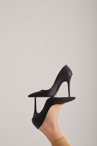 AYAKKABI PRENSİ Nadja Black Matte 10 cm Women's Stiletto, High Heels