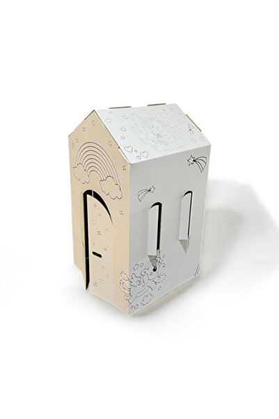 KOLİ KOLAY Unicorn Karton Çocuk Oyun Ve Boyama Evi