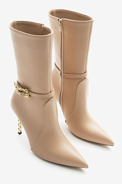 Tonny Black Kadın Vizon Neolit Taban Tokalı Sivri Burunlu Yüksek Topuklu Bot