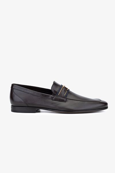 ROSSI Men's Brown Genuine Leather Loafer Shoes