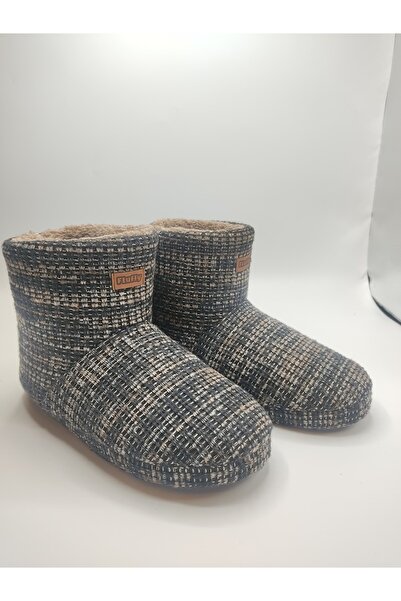 fluffy Fleece Printed, Plush Inside, Thick and Non-Slip Sole Men's Home Shoes