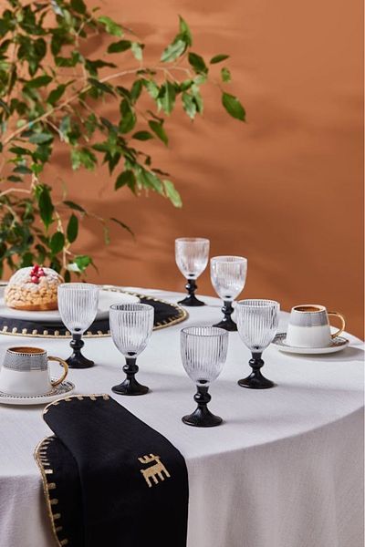 Karaca Rocco 6-Piece Coffee Glasses Black 60 ml