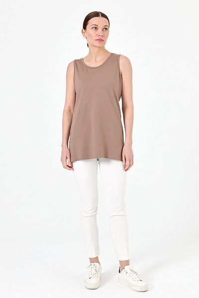 Desen Triko Tricou de damă din bumbac pieptănat cu bretele Vizon