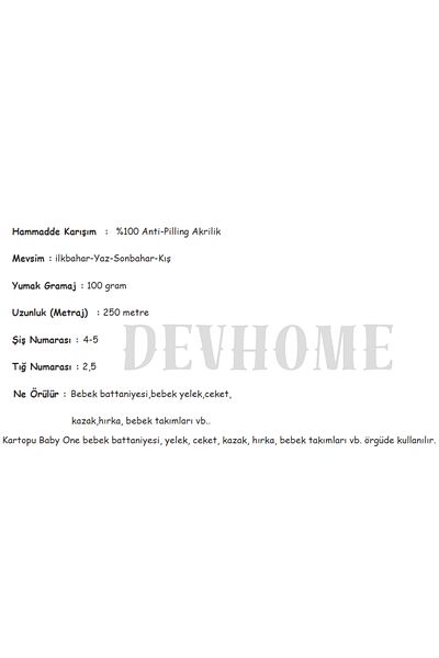 devhome Baby One 100% Anti-Pilling Baby Wool No Pilling No Breakage 3 Pcs Devhome