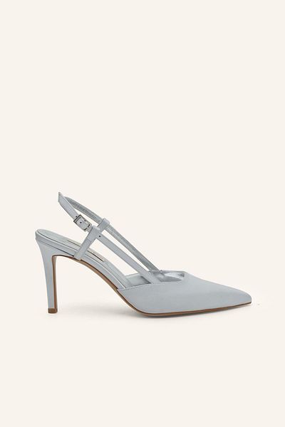 MARCATELLI Pantofi cu toc Noor din satin argintiu