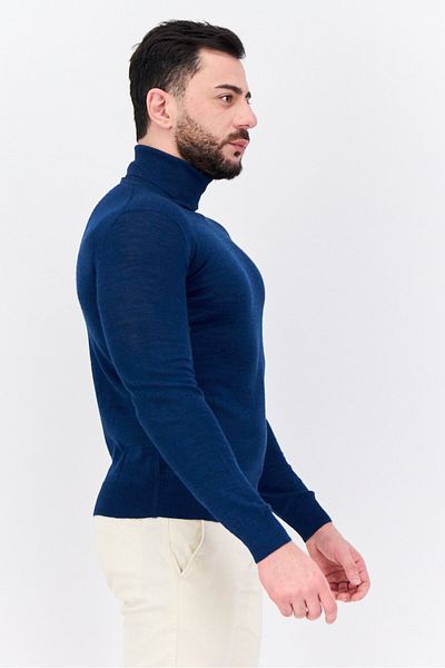 Sorbino Men Mock Neck Long Sleeves Heather Sweatshirt, Navy