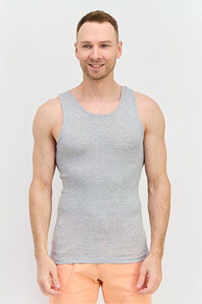 Perry Ellis Men 4 Pieces Scoop Neck Sleeveless Solid Vest, Multicolor