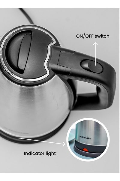 Olsenmark Electric Kettle 1.8 L 1500 W OMK2356 Silver/Black