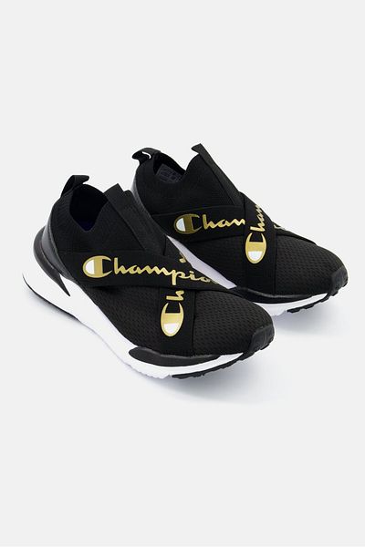 Champion حذاء جري نسائي Kinna X Lo سهل الارتداء، أسود