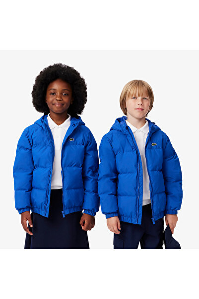 Lacoste Çocuk Kapüşonlu Mavi Şişme Mont