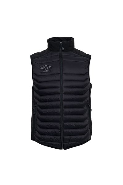 UMBRO Khaki Green Tight Fit Sleeveless Puffer Vest with Zipper - Sports Stand Collar