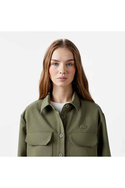 Lacoste Kadın Regular Fit Haki Gömlek