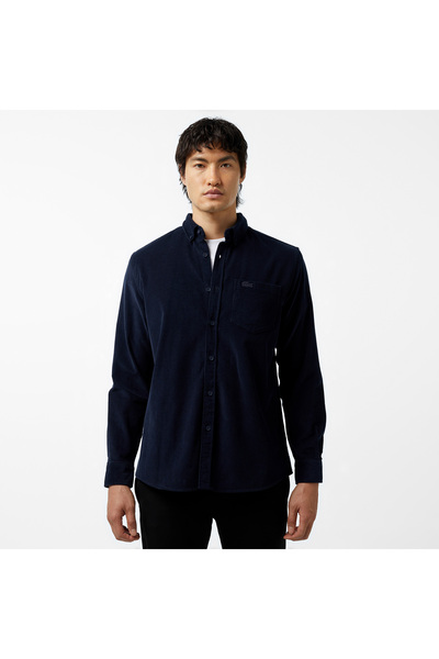 Lacoste Erkek Regular Fit Düğmeli Yaka Lacivert Gömlek