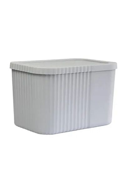 Roza's Home 2 Pieces 6 Liters Midi Multi-Purpose Storage Box with Lid - Towel, Cosmetic Personal Item Organizer