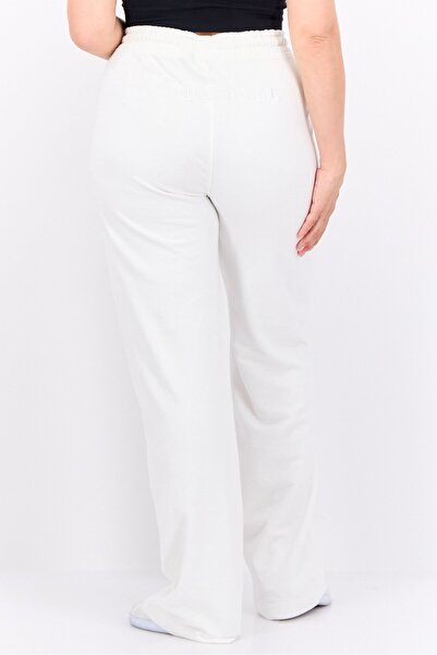 Juicy Couture Women Regular Fit Embroidered Logo Palazzo Pant, Off White