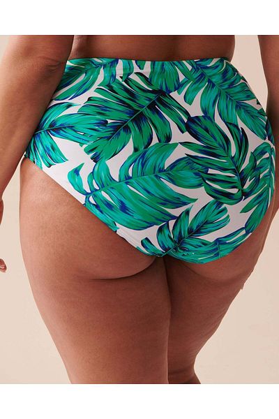 La Vie en Rose Palm Leaves Recycled Fibers Draped High Waist Bikini Bottom
