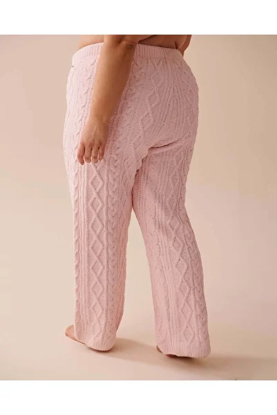 La Vie en Rose Cable-Knit Chenille Pants