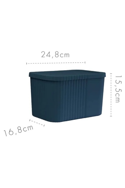 Roza's Home 2 Pieces 6 Liters Midi Multi-Purpose Storage Box with Lid - Towel, Cosmetic Personal Item Organizer