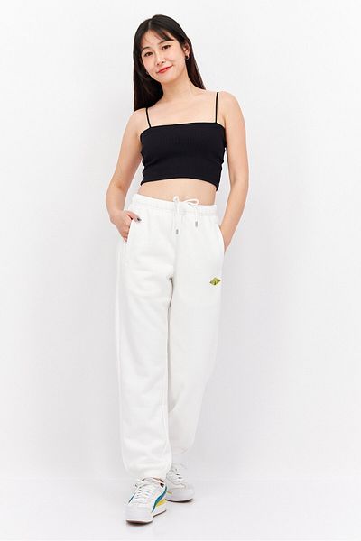 Esprit Women Straight Leg Solid Jogger Pants, White