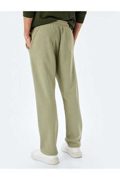 Koton Βαμβακερό μείγμα με λεπτομέρεια τσέπης Regular Fit επένδυση fleece Χειμερινό παντελόνι με κορδόνια στη μέση