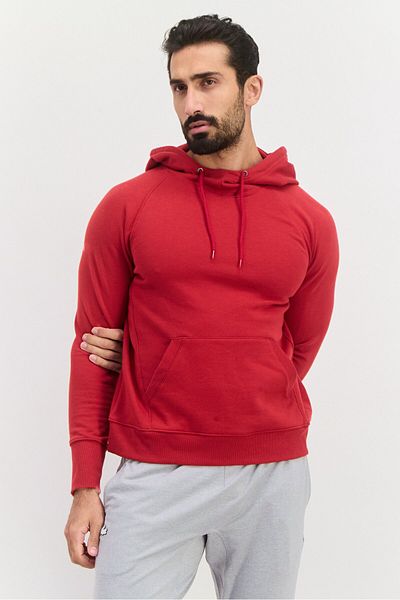 Champion Men Sportwear Fit Long Sleeves Running Sweatshirt, Red