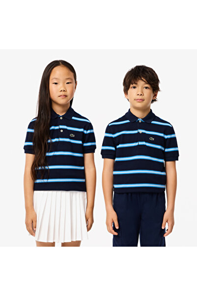 Lacoste Çocuk Kısa Kollu Çizgili Lacivert Polo