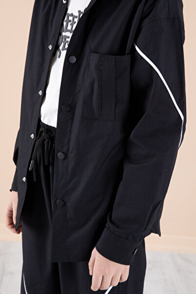 Cansın Mini Black 3-Piece Set for Boy - T-Shirt, Shirt, Pants 20229