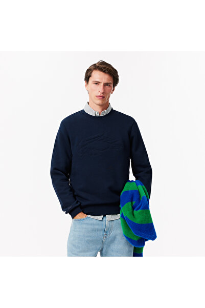 Lacoste Erkek Classic Fit Bisiklet Yaka Lacivert Sweatshirt
