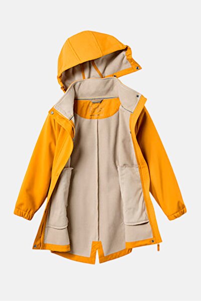 Tchibo Kids Girl Long Sleeves Plain Hooded Jacket, Mustard