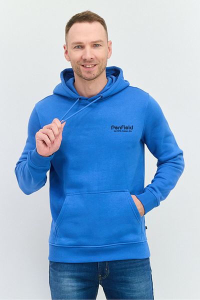 Penfield Men Hooded Brand Logo Long Sleeve Sweatshirt, Blue