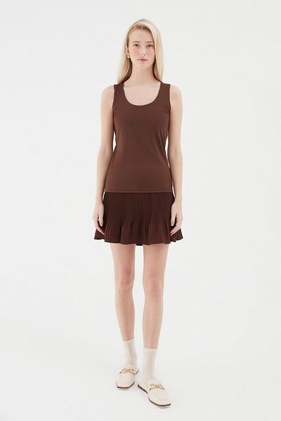 Quzu Basic Brown Blouse - Thick Straps
