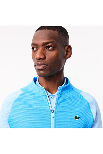 Lacoste X Novak Djokovic Erkek Regular Fit Fermuarlı Renk Bloklu Mavi Sweatshirt